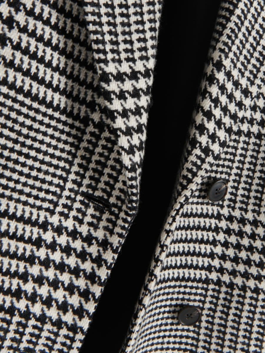 Houndstooth-mustriline kaherealine mantel PREMIUM - mitmevärviline - RESERVED - 8