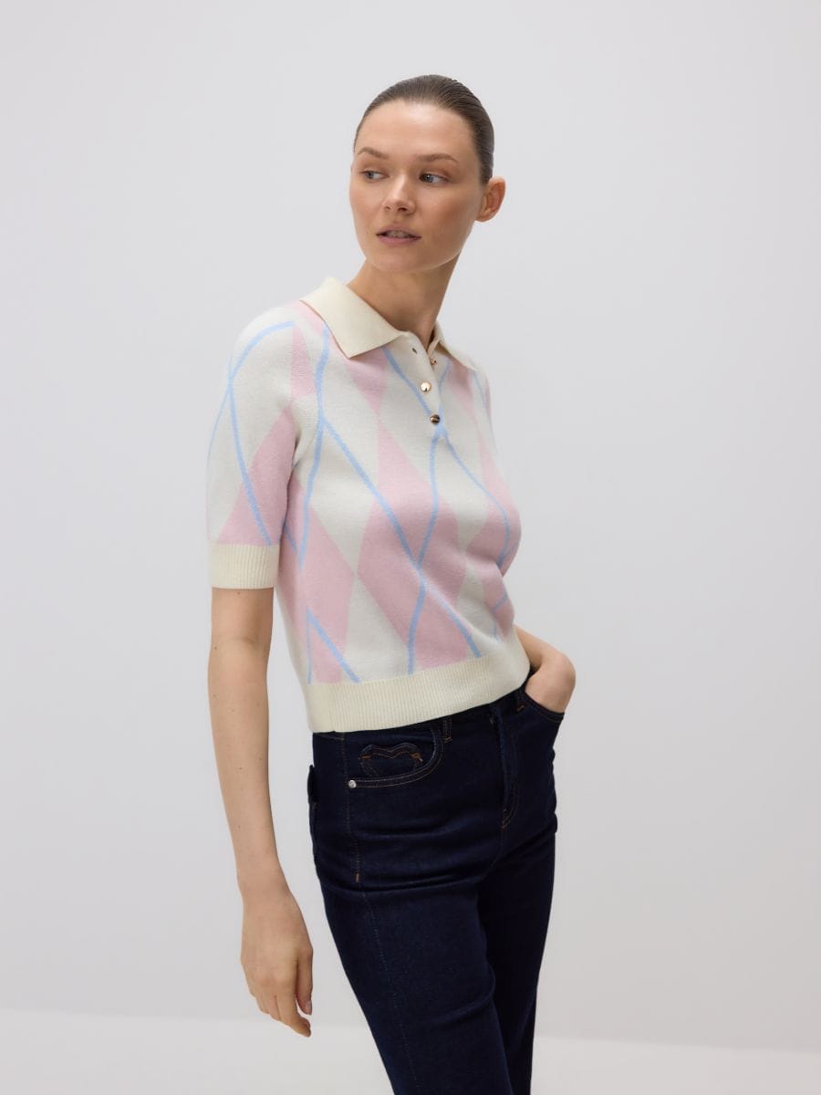 Jumper with collar - pastel pink - RESERVED - 2