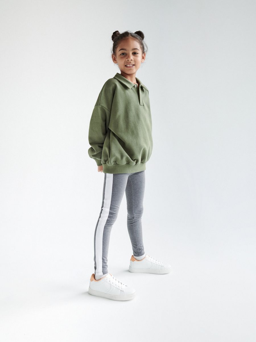 Leggings with side stripes - dark grey - RESERVED - 7