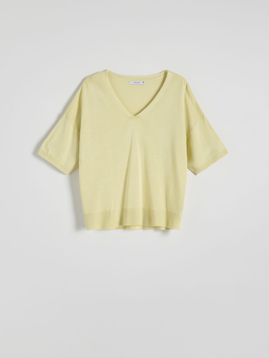 Bluzka z wiskozą - jasnożółty - RESERVED