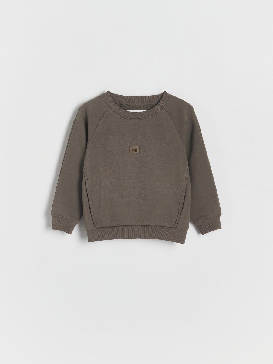 Oversized cotton rich sweatshirt - brown - RESERVED