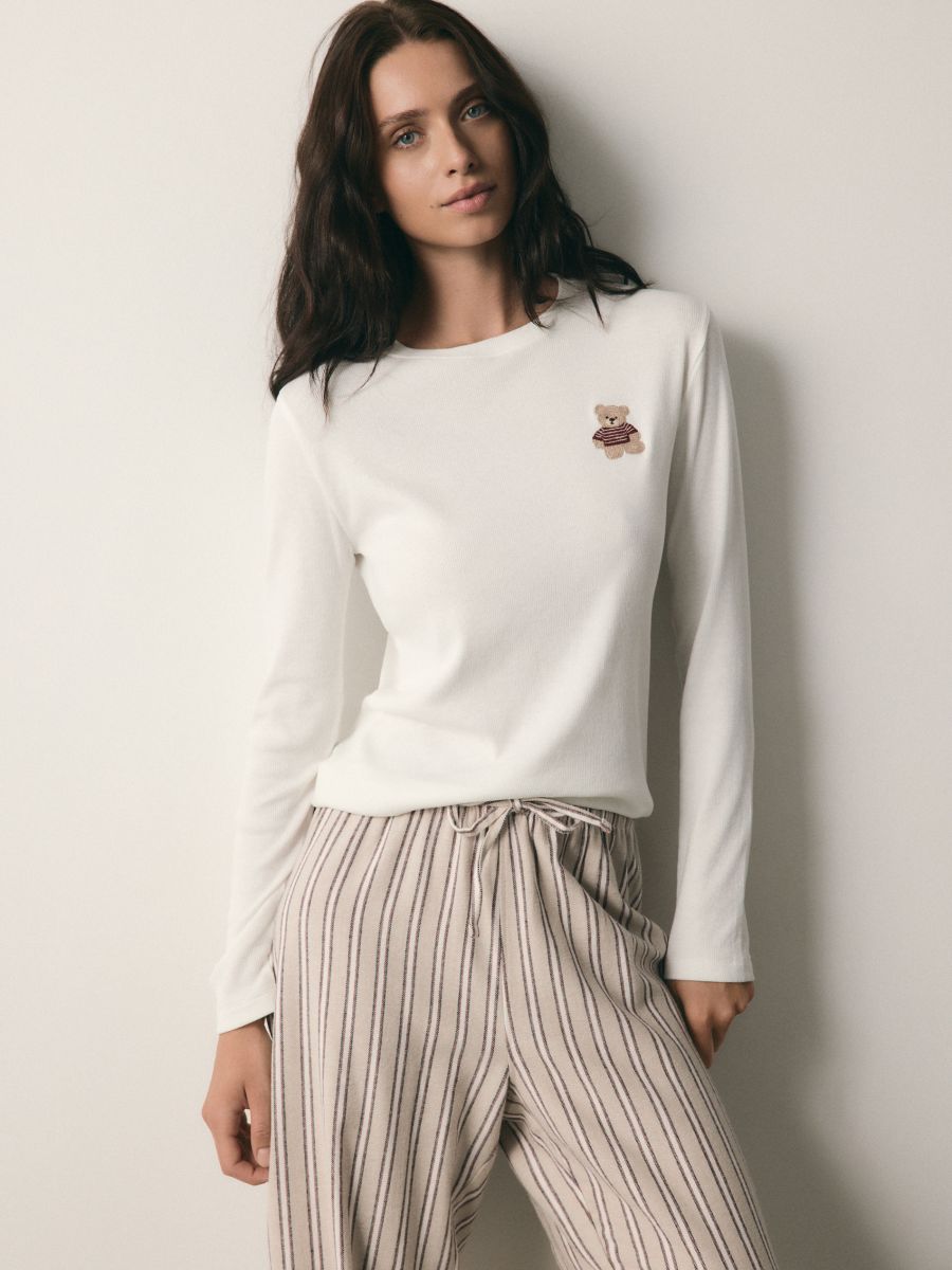 Modal blend two piece pyjama set - beige - RESERVED