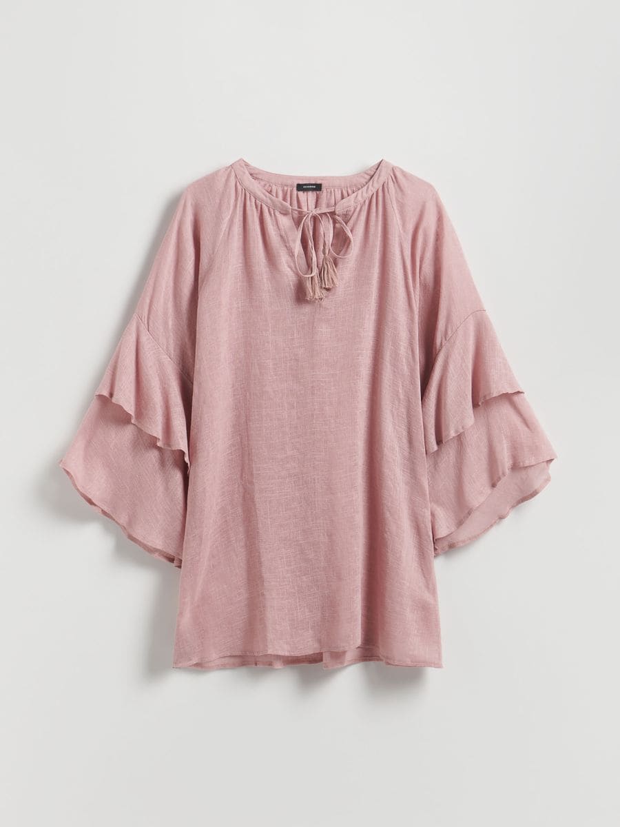 LADIES` PONCHO - pastel pink - RESERVED - 5