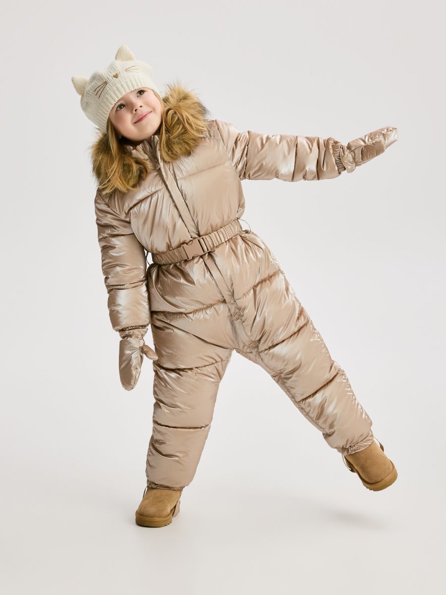 Gefütterter Schneeanzug aus Steppmaterial - beige - RESERVED