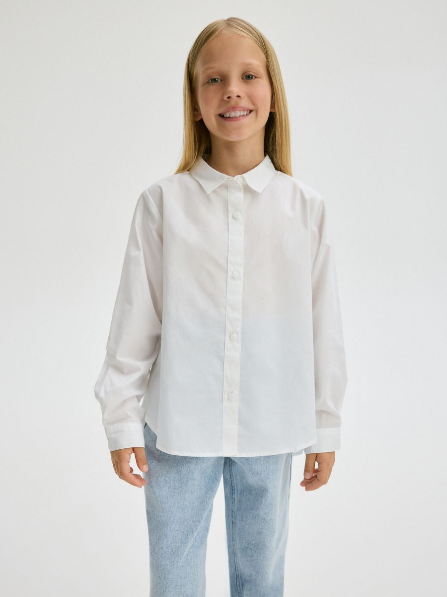 Cotton shirt - white - RESERVED