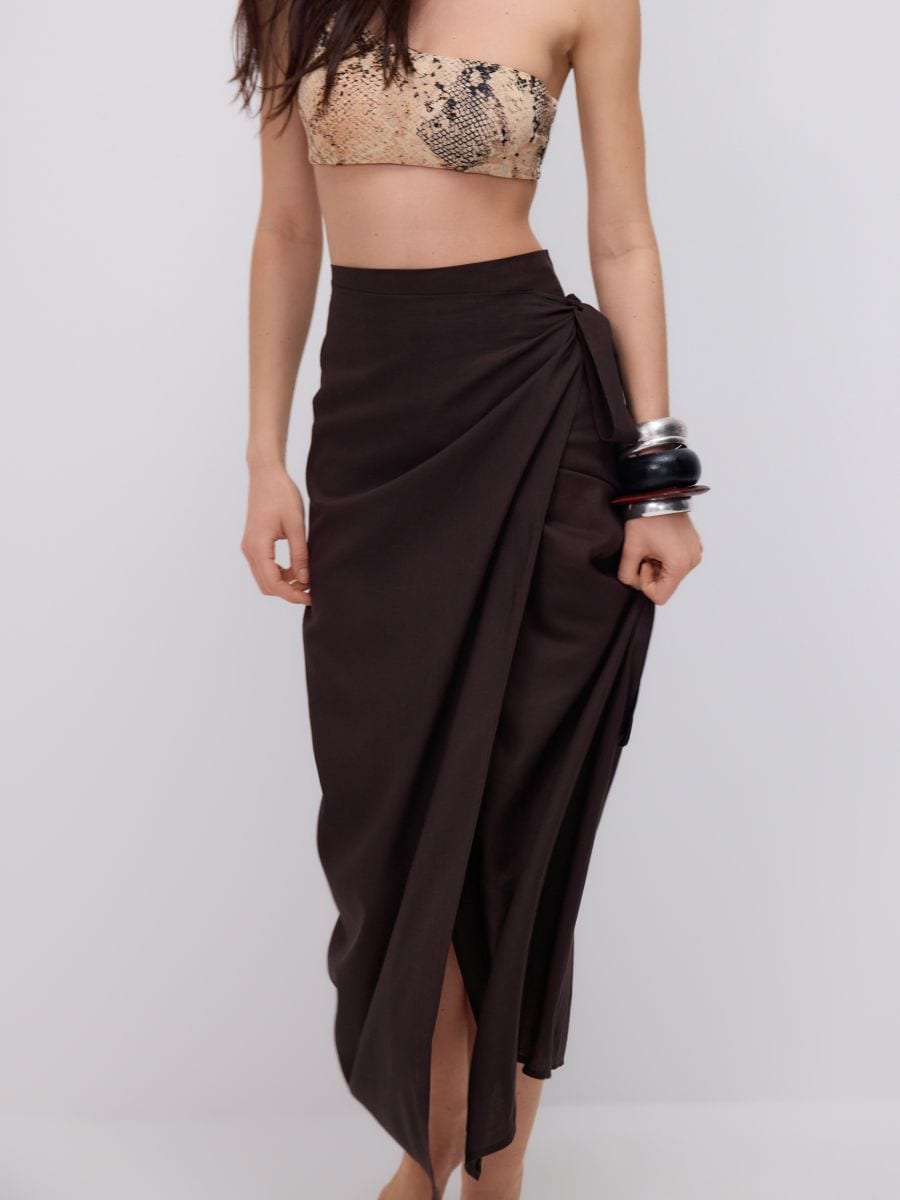 LADIES` SARONG - tmavě hnědá - RESERVED - 4