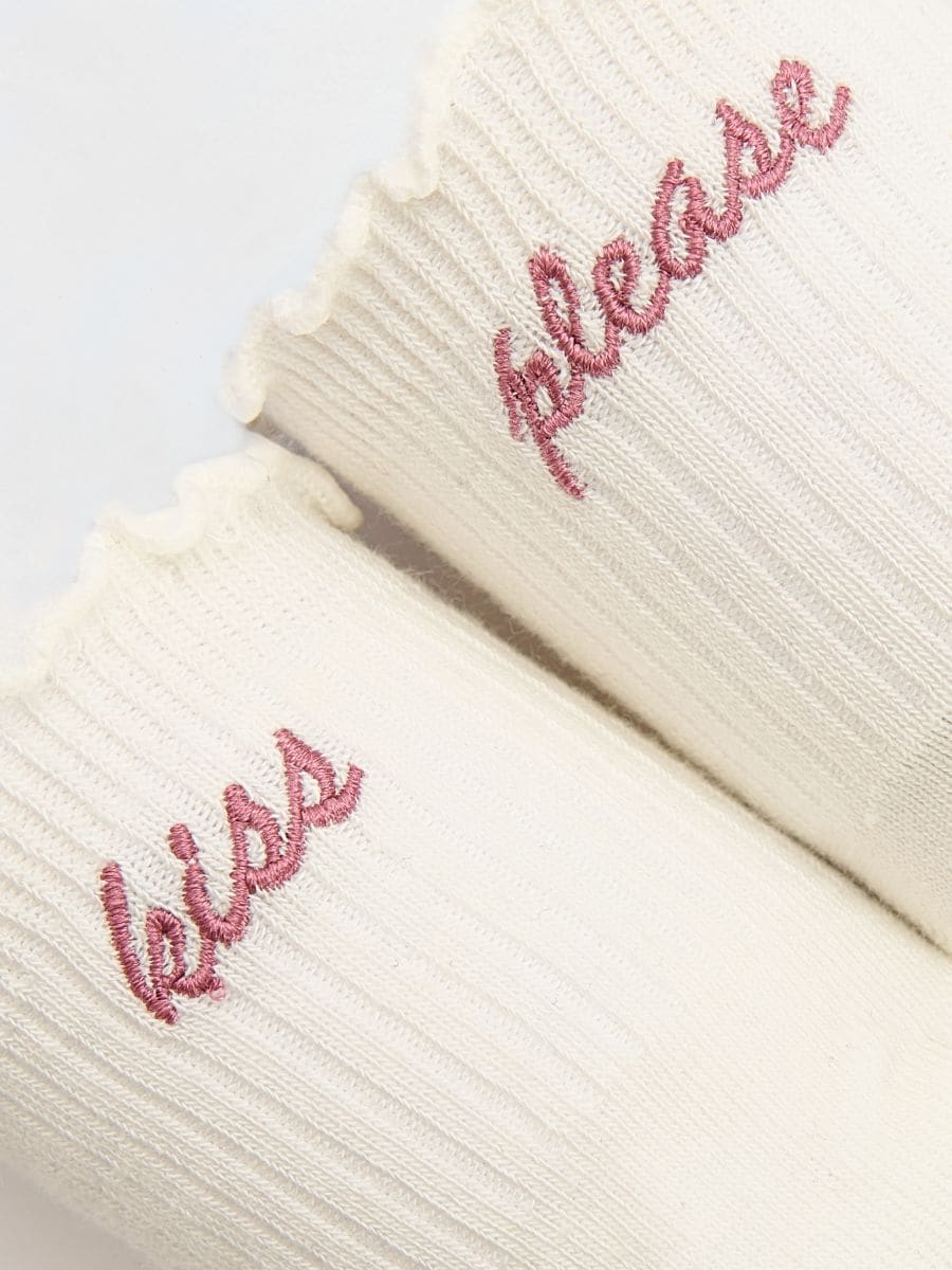 LADIES` SOCKS - cream - RESERVED - 3