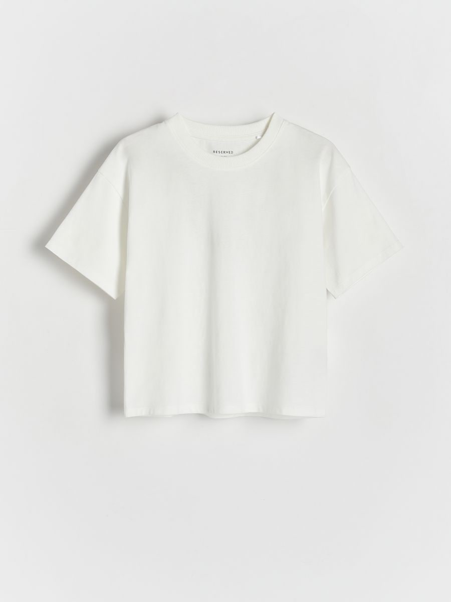 Βαμβακερή μπλούζα - ΚΡΕΜ - RESERVED