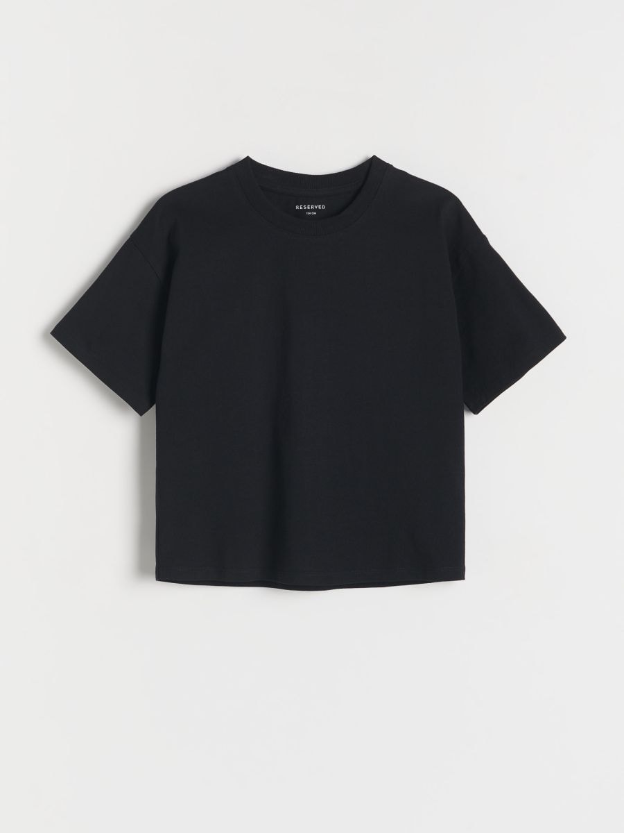 Cotton T-shirt - black - RESERVED