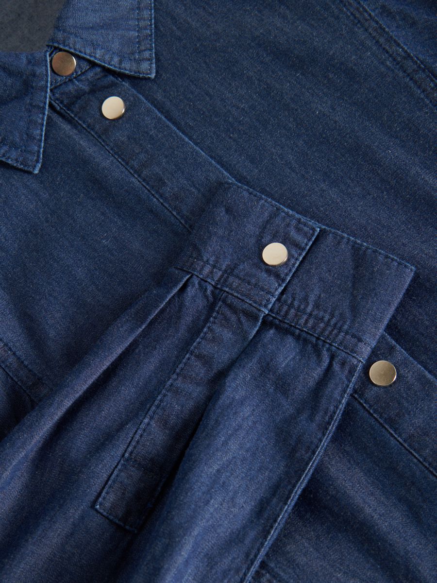 Denimkleid mit Bindegürtel - marineblau  - RESERVED - 4