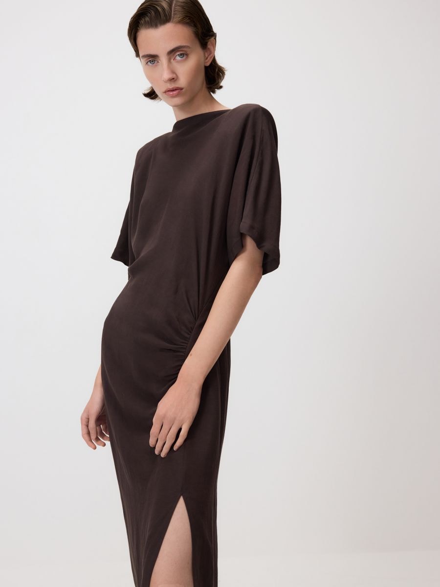 Viscose rich dress - brown - RESERVED