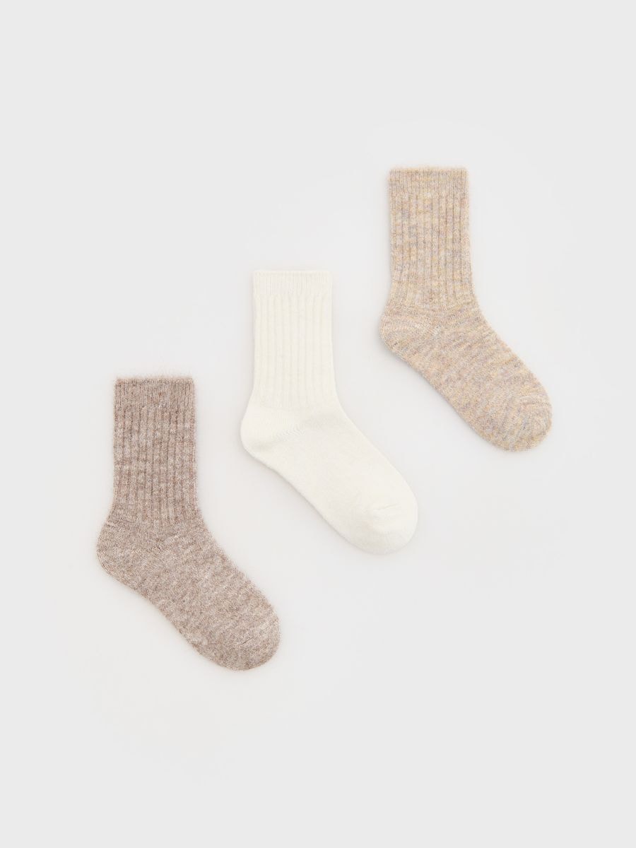 3 pack socks - beige - RESERVED