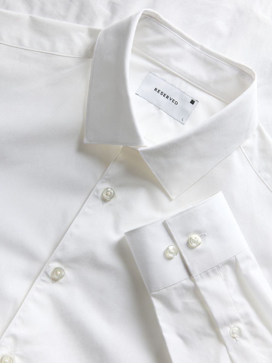 Hemd im Slim-Fit aus ägyptischer Baumwolle - weiß - RESERVED - 6