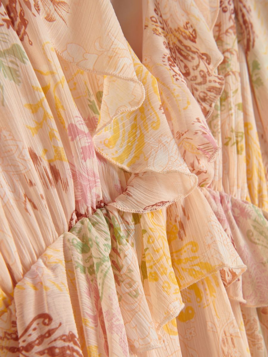 Dress with ruffle details - beige - RESERVED - 5