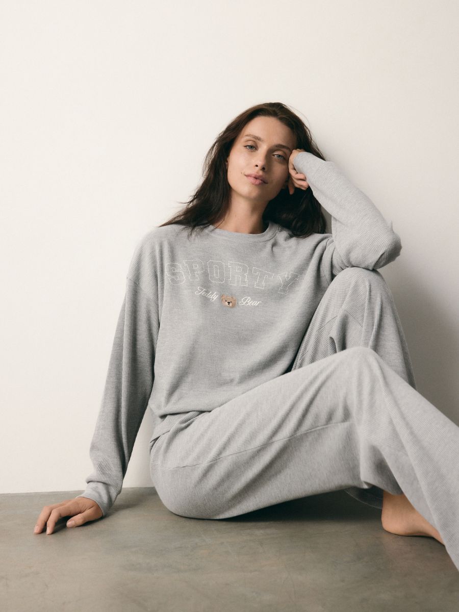 LADIES` PYJAMA - svijetlo siva - RESERVED