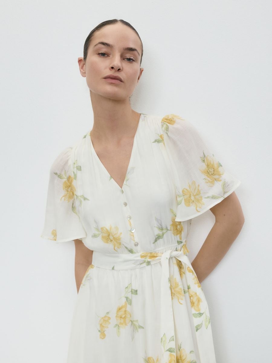 Robe midi en lyocell à motifs - Multicolore - RESERVED - 2