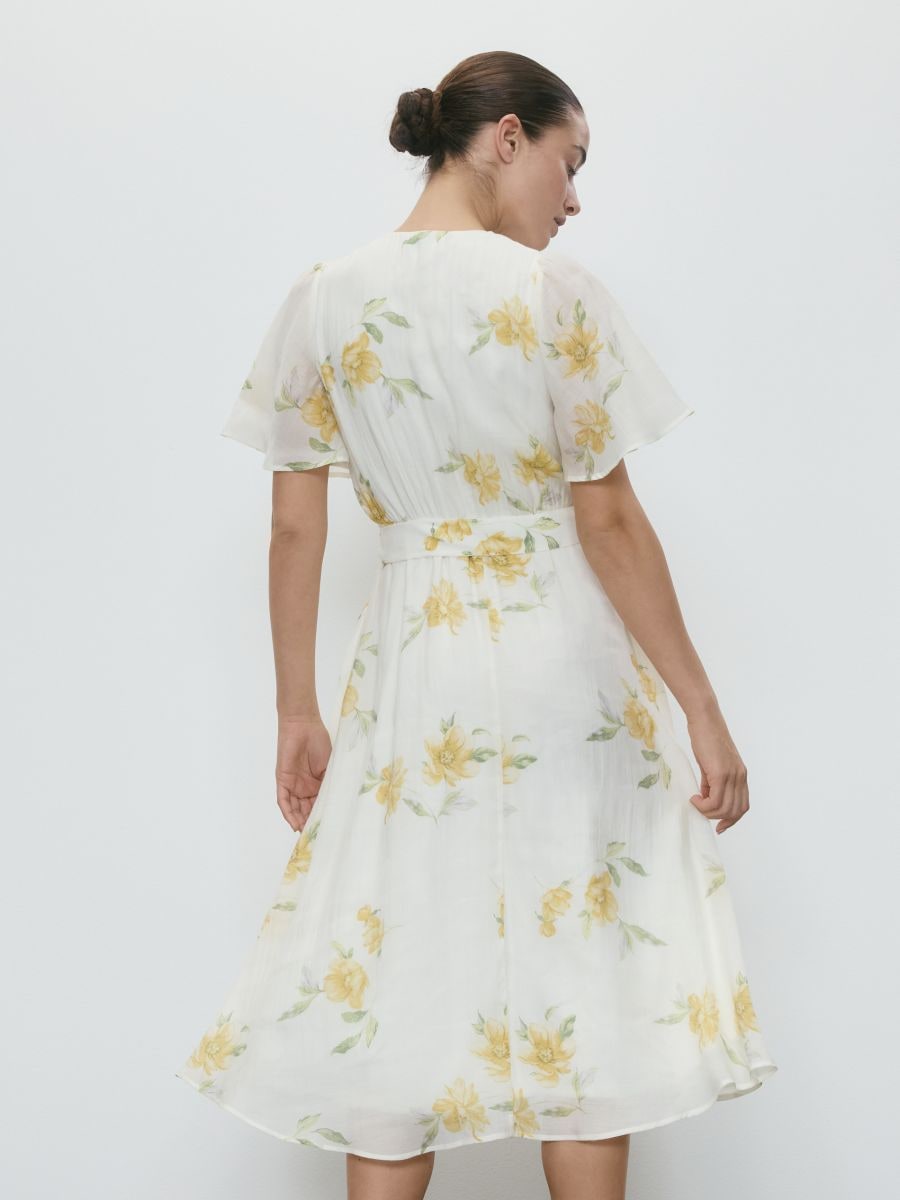 Robe midi en lyocell à motifs - Multicolore - RESERVED - 4