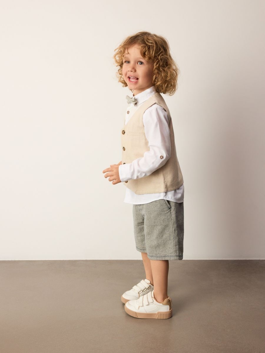 Elegant set with bow tie - beige - RESERVED - 3