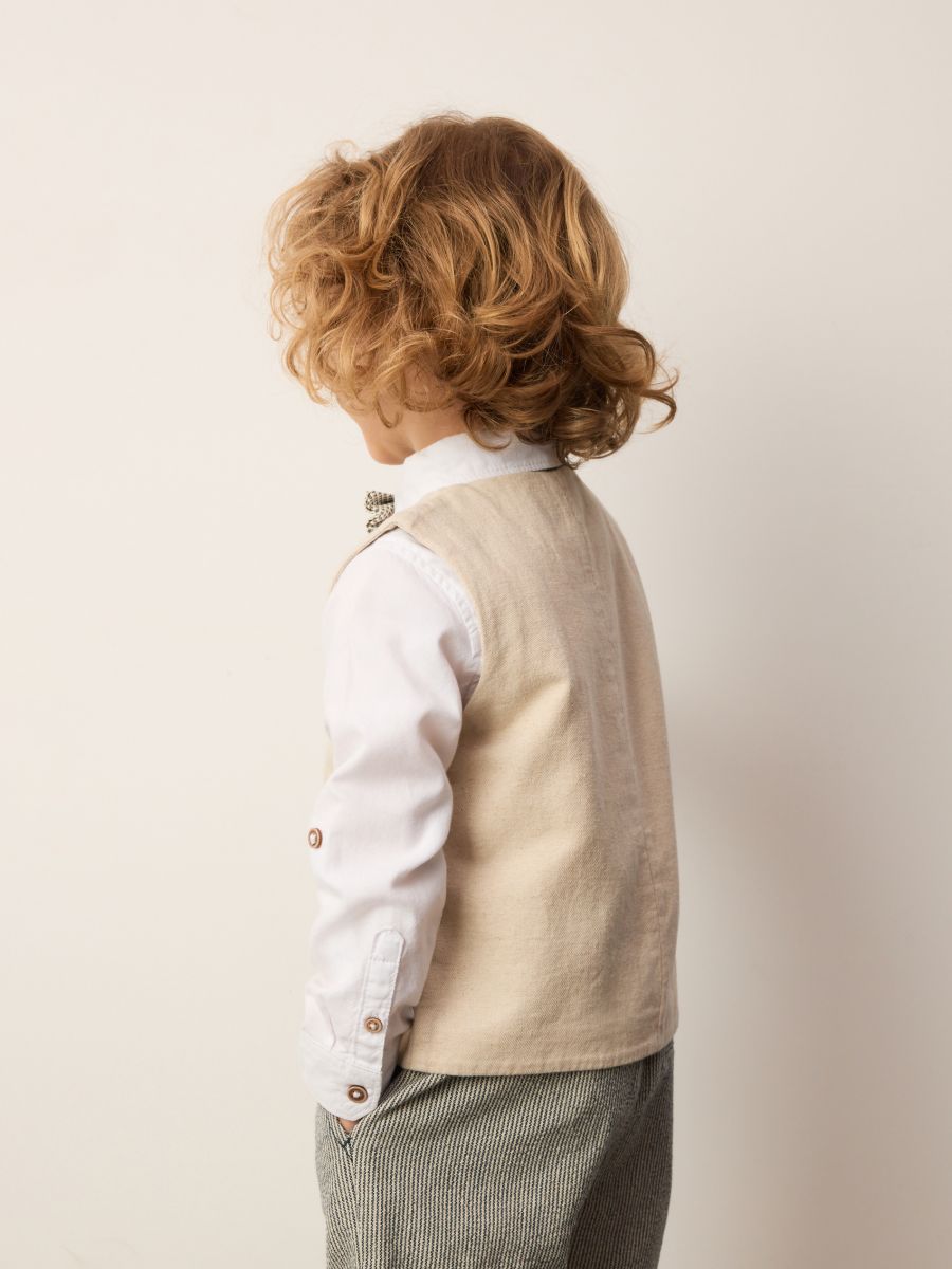 Elegant set with bow tie - beige - RESERVED - 13