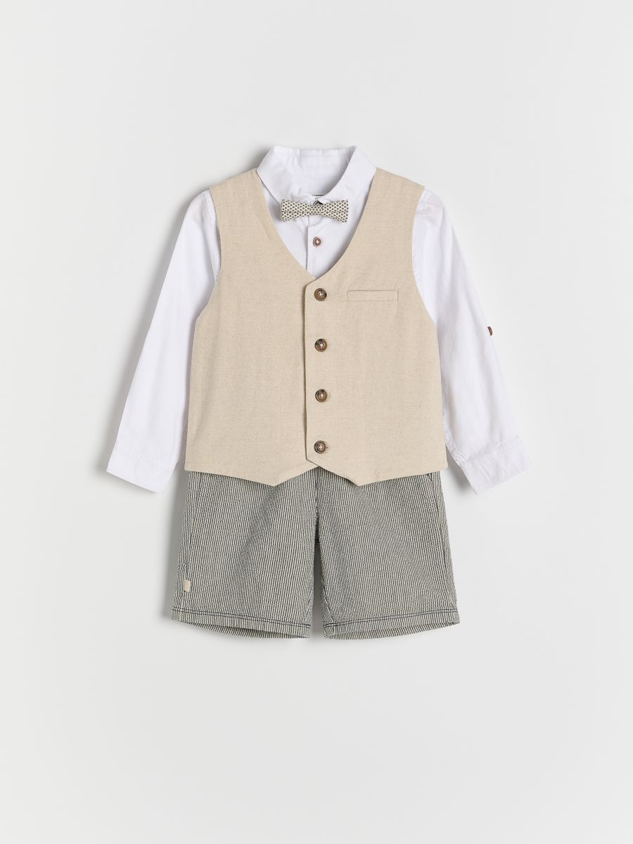 Elegant set with bow tie - beige - RESERVED - 2