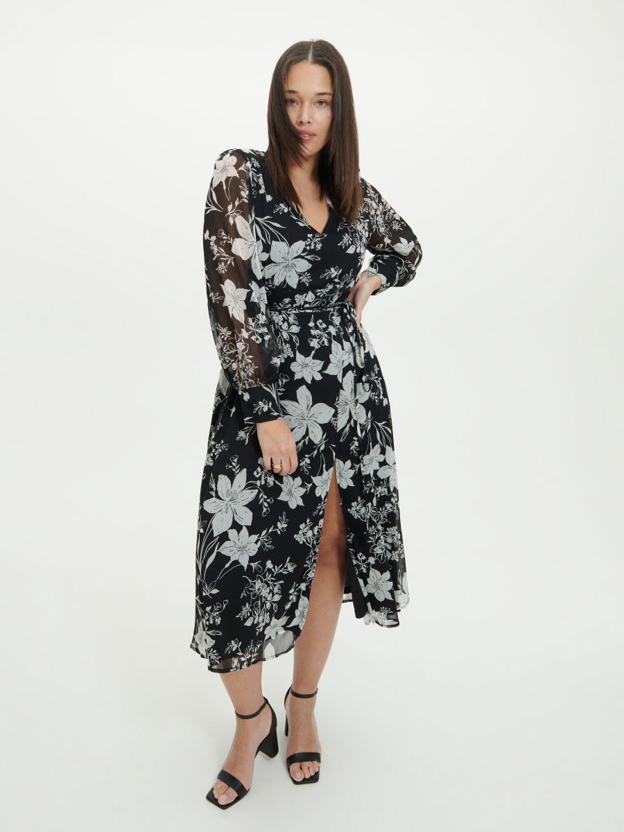Kleid mit Bindedetail - schwarz - RESERVED - 2
