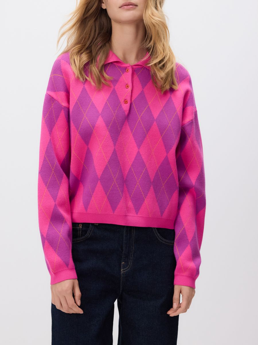 Jumper with collar Color hot pink - RESERVED - 209JJ-42X