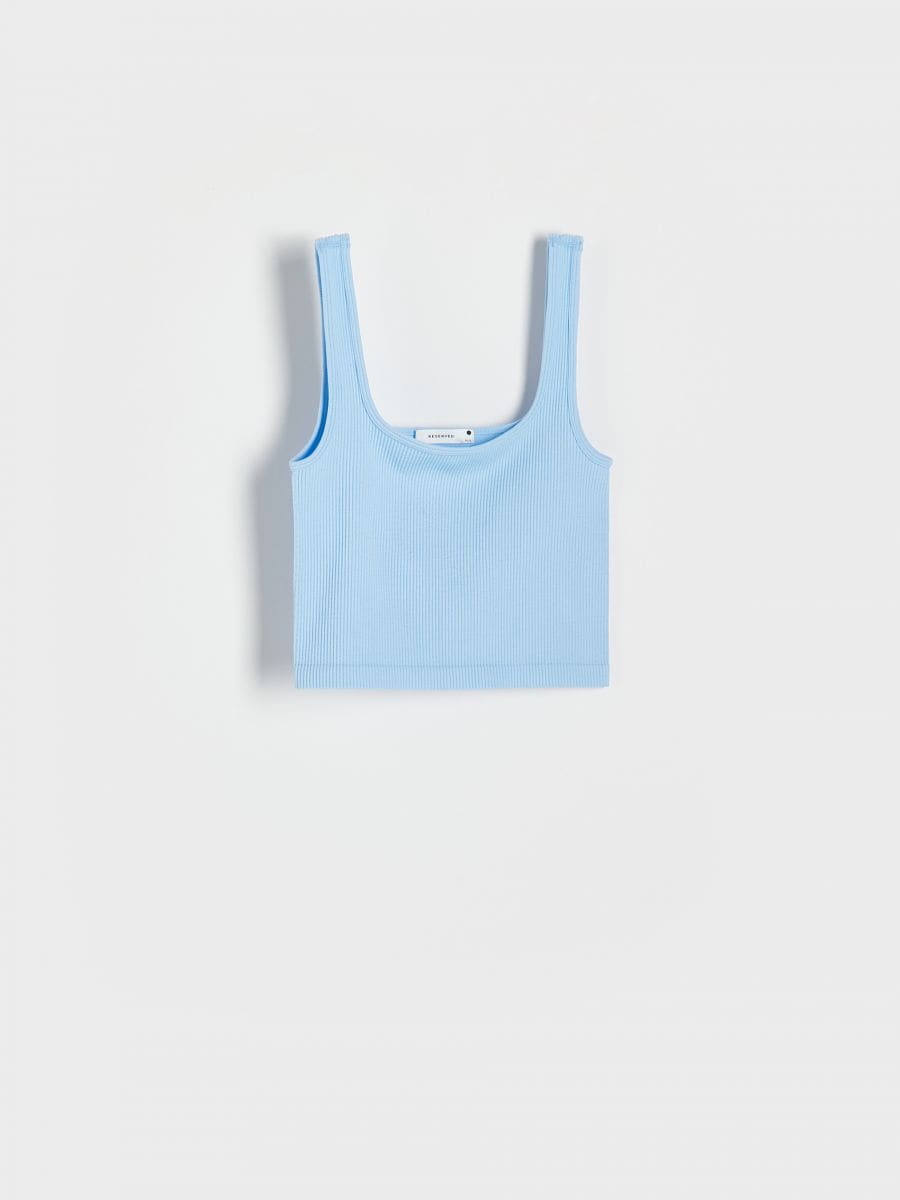 Rebrasti crop top - svetlo plava - RESERVED - 3