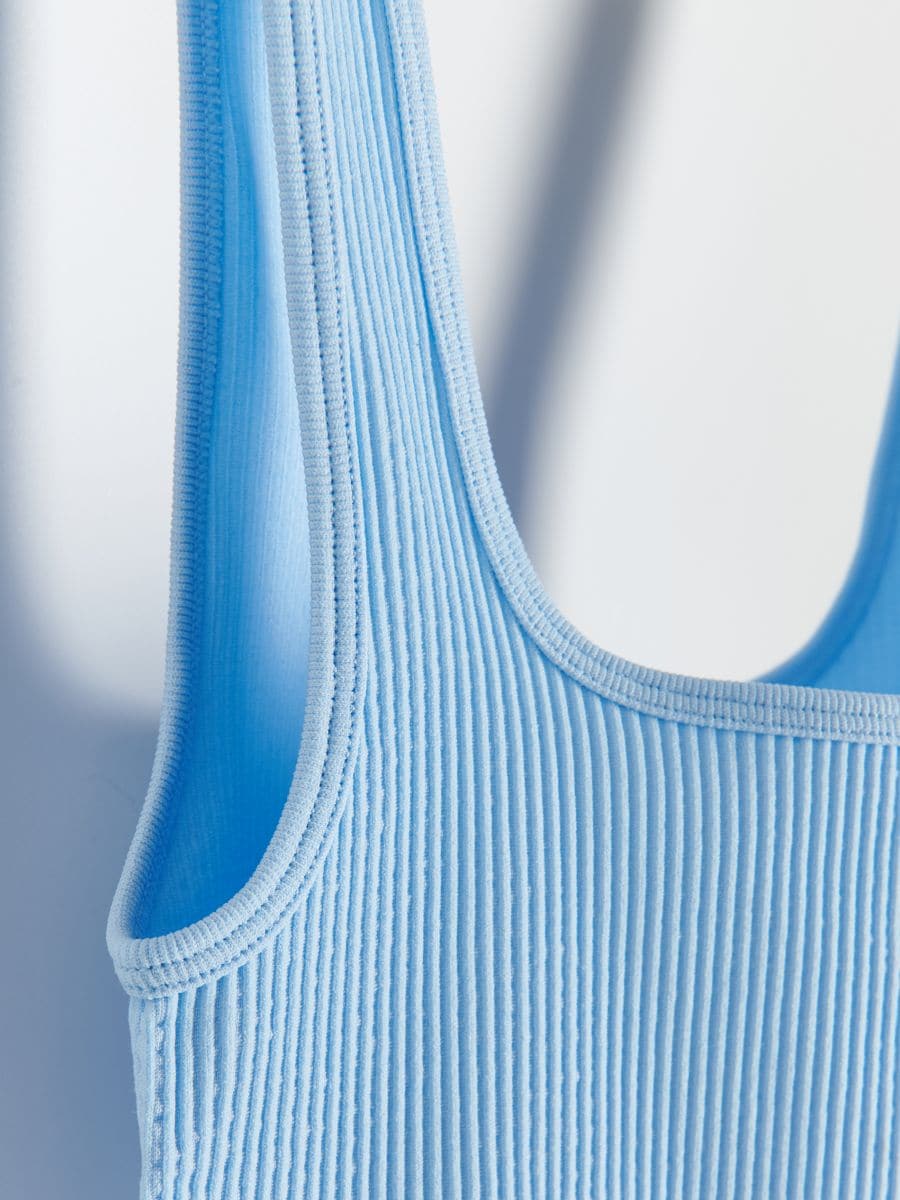 Rebrasti crop top - svetlo plava - RESERVED - 4