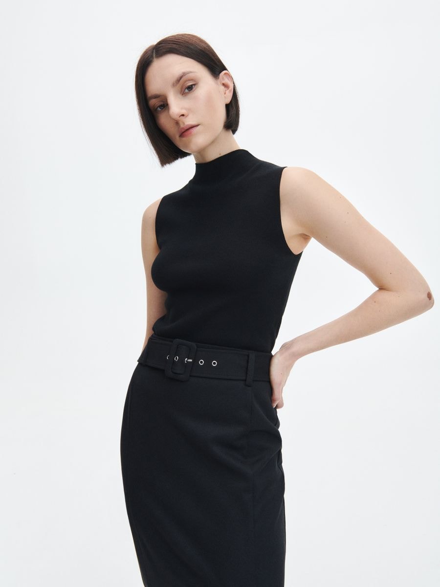 Midi skirt with belt - black - RESERVED - 2