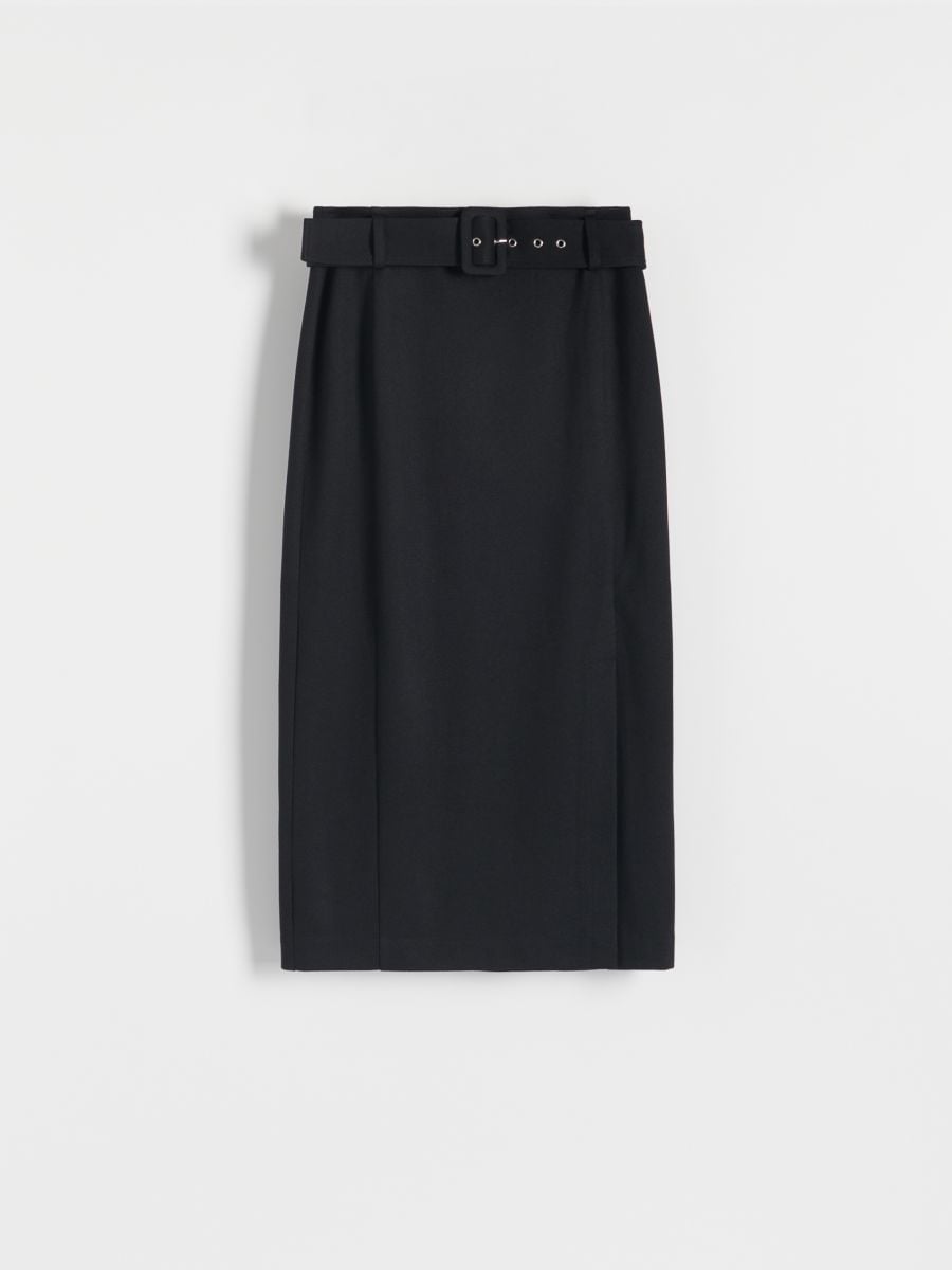 Midi skirt with belt - black - RESERVED - 4