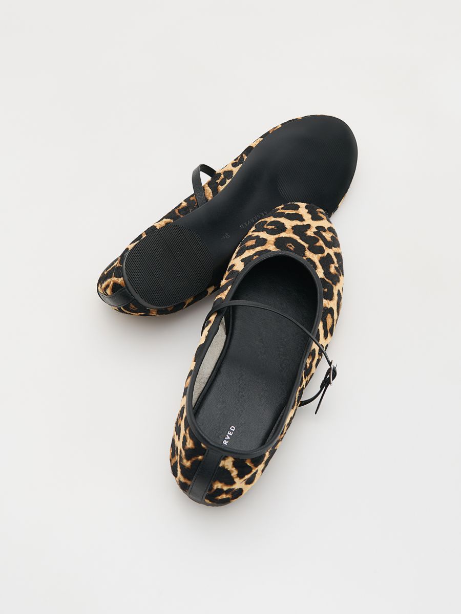 Lederballerinas mit Animalprint - beige - RESERVED - 4
