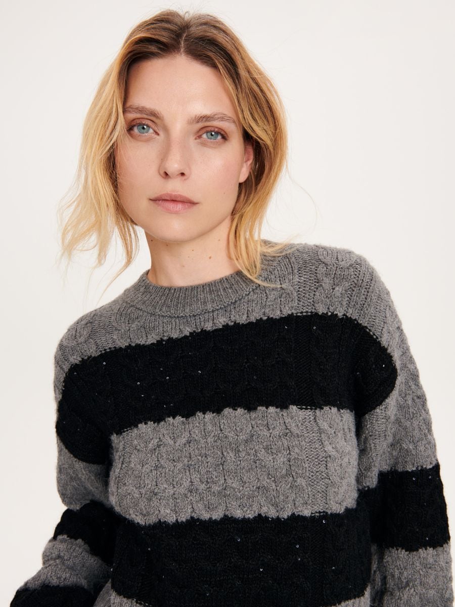 Cable knit jumper - multicolor - RESERVED