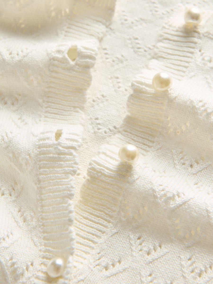 Openwork cardigan - cream - RESERVED - 3