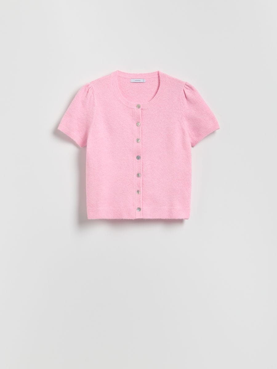 Short sleeve cardigan - pink - RESERVED