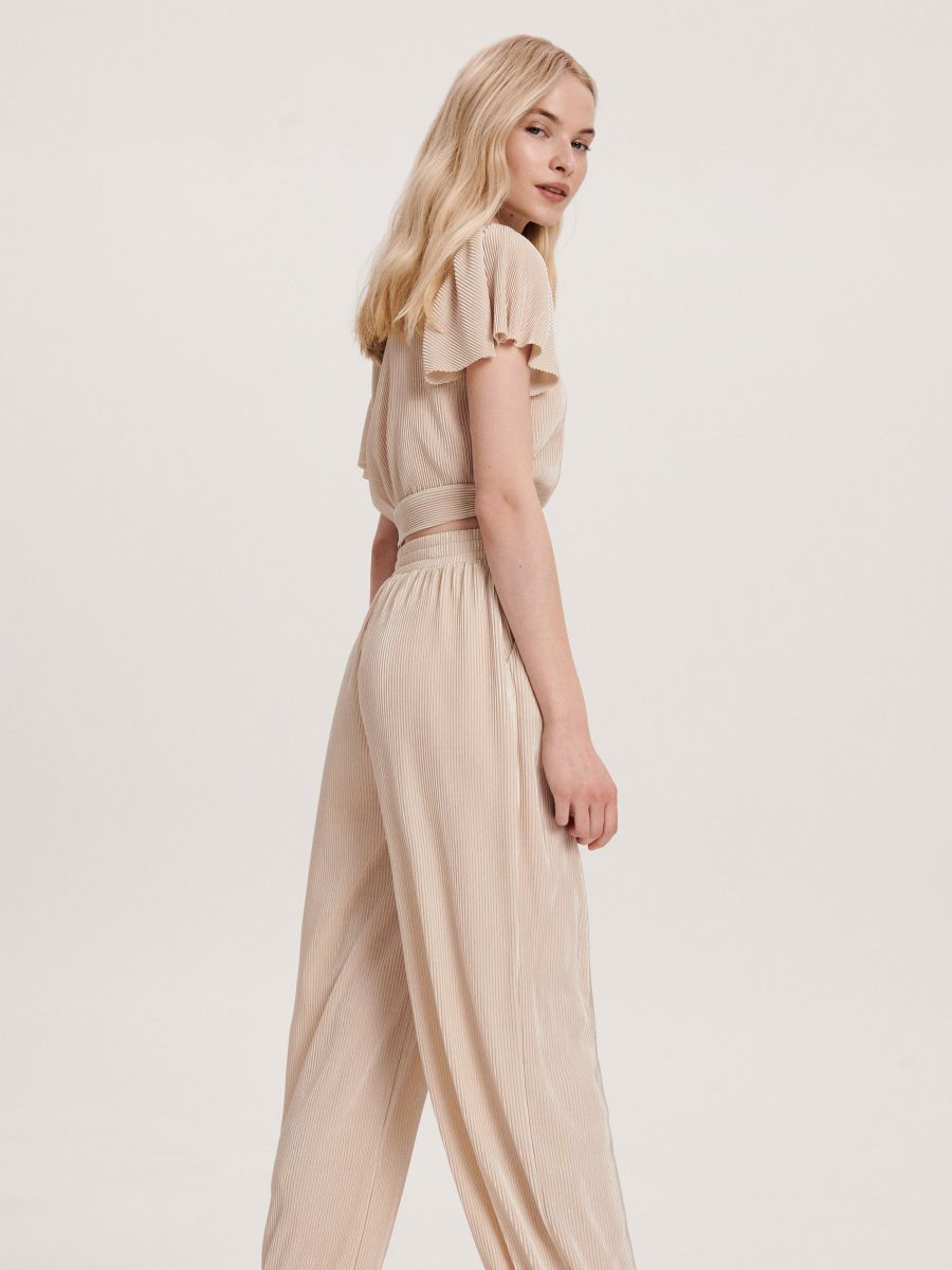 Pleated blouse - nude - RESERVED - 3