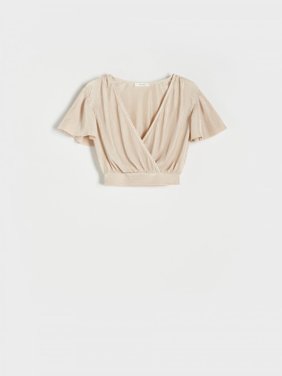 Pleated blouse - nude - RESERVED - 4
