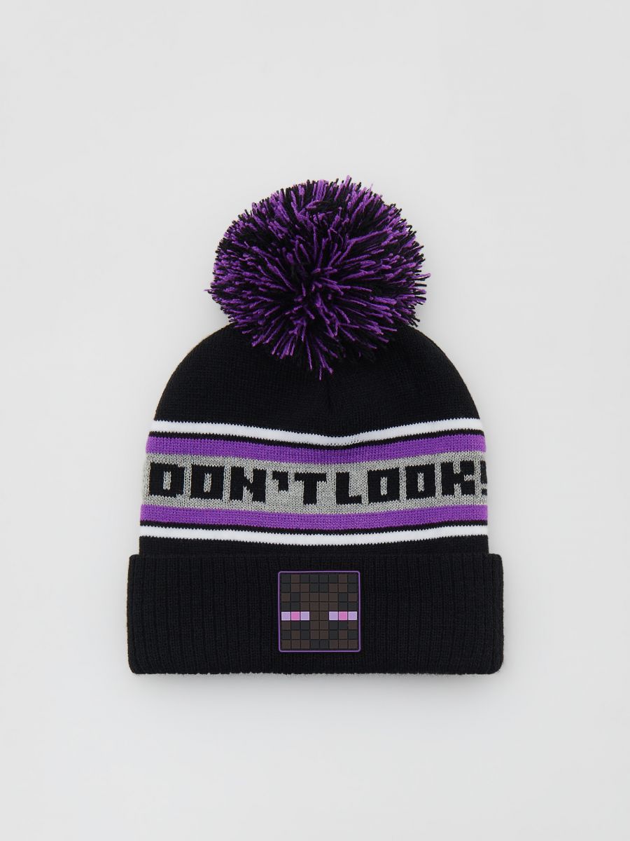 Minecraft beanie with pom pom - black - RESERVED - 2