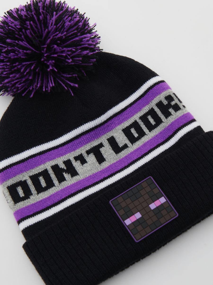Minecraft beanie with pom pom - black - RESERVED - 3