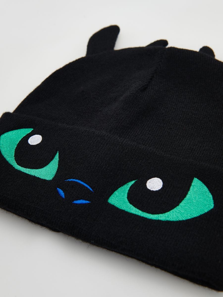 Besticktes Beanie Toothless - schwarz - RESERVED - 2