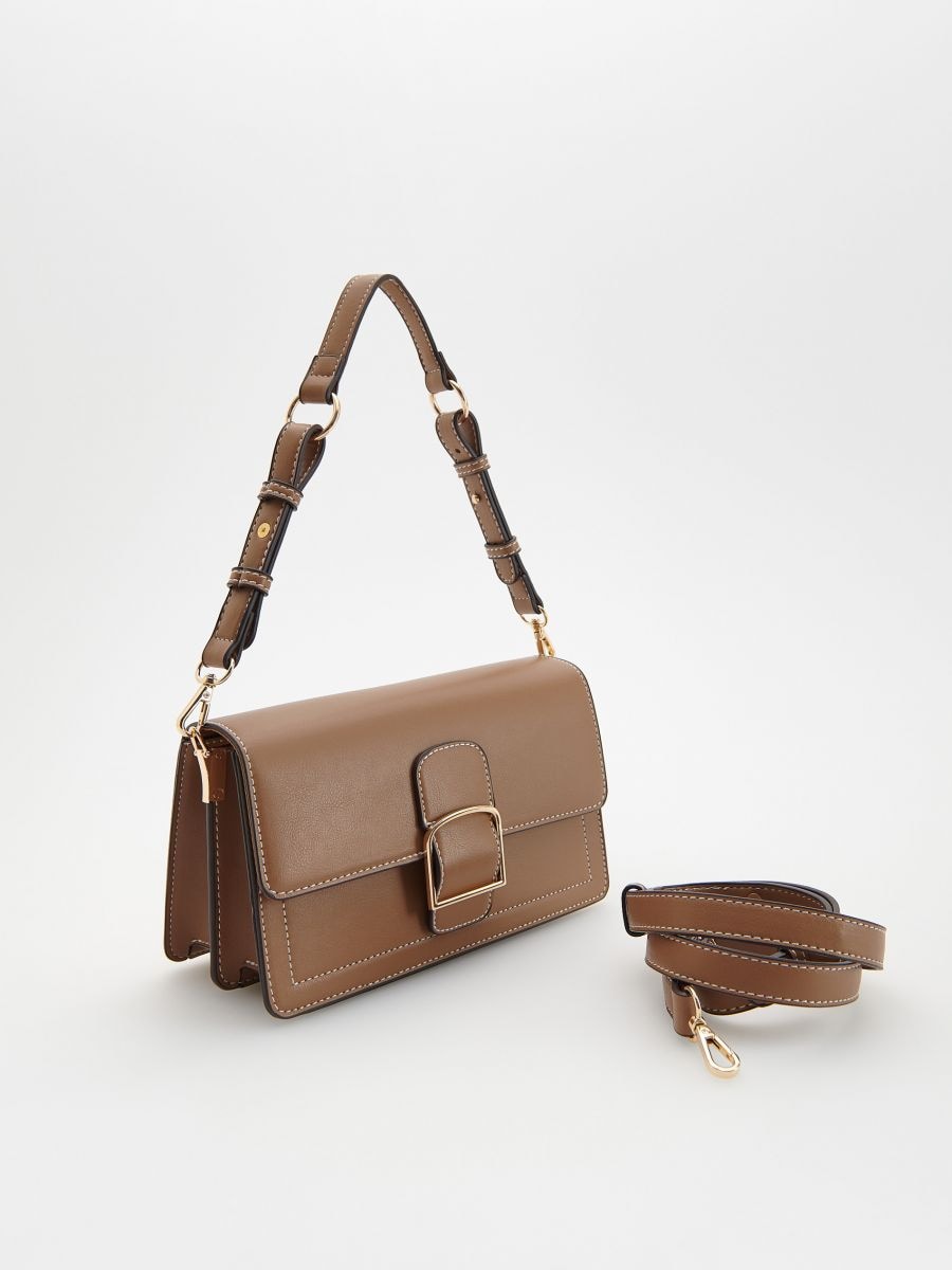 Handbag with buckle detail - golden brown - RESERVED - 4