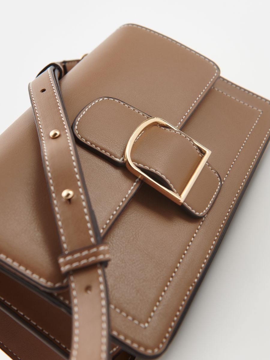 Handbag with buckle detail - golden brown - RESERVED - 3