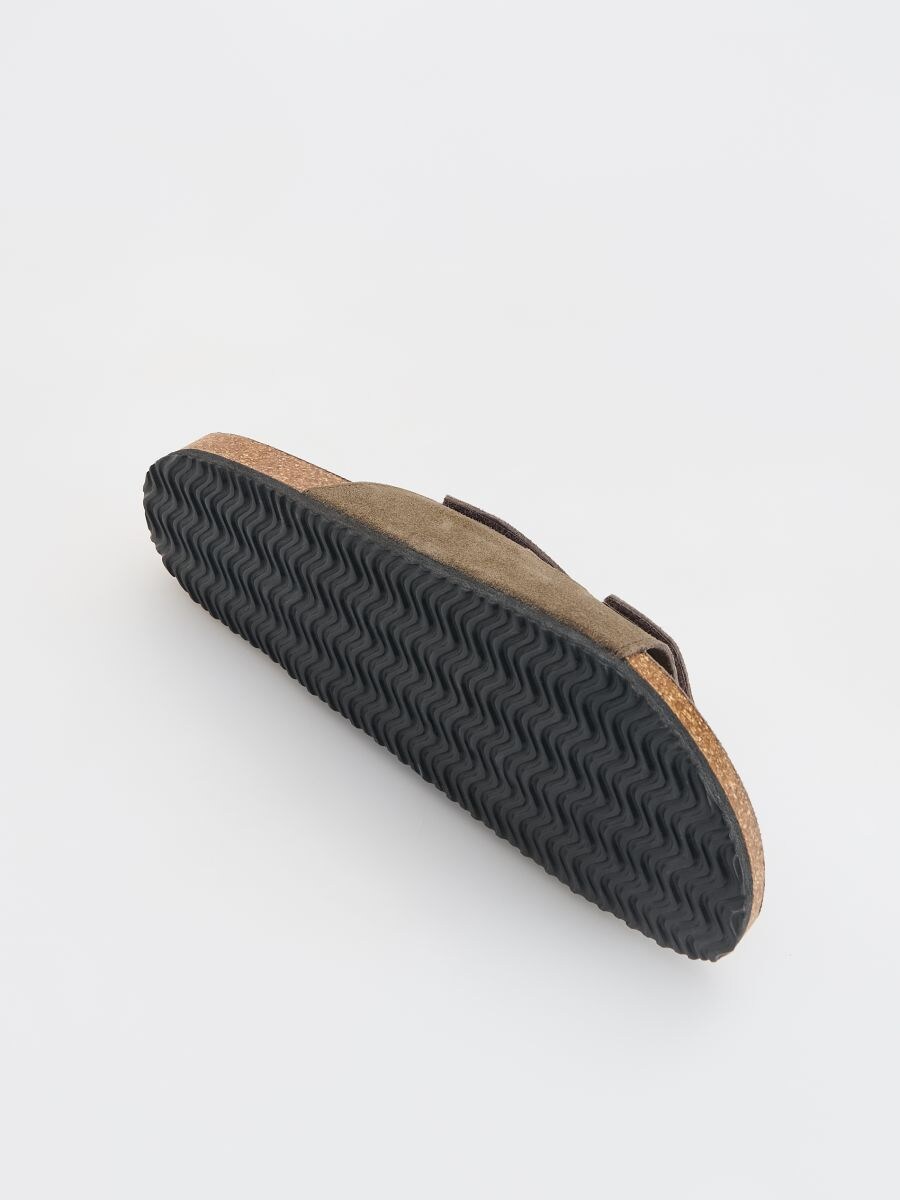 Suede slides - dark brown - RESERVED - 4