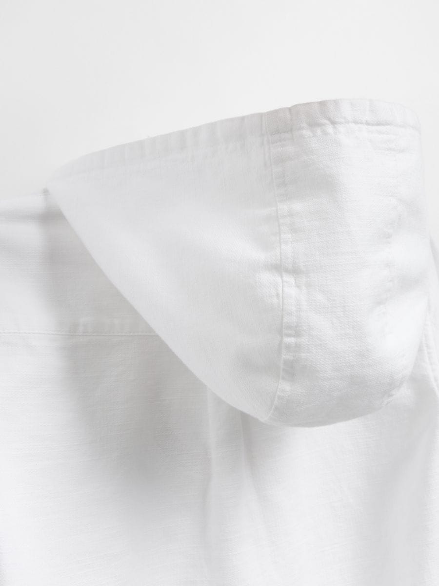 Camicia in cotone con cappuccio - bianco - RESERVED - 3