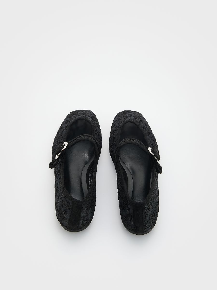 Mesh ballet flats with strap - black - RESERVED - 3