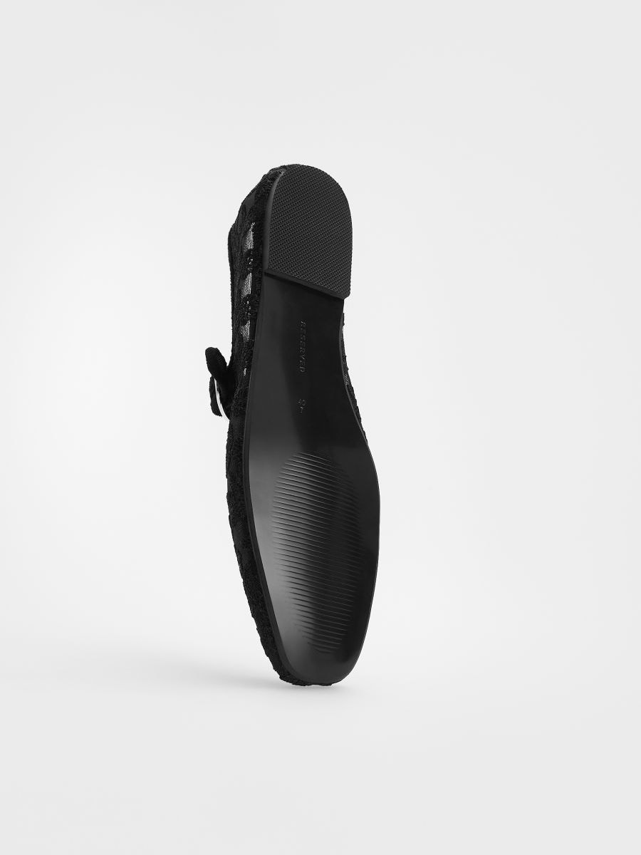 Mesh ballet flats with strap - black - RESERVED - 4