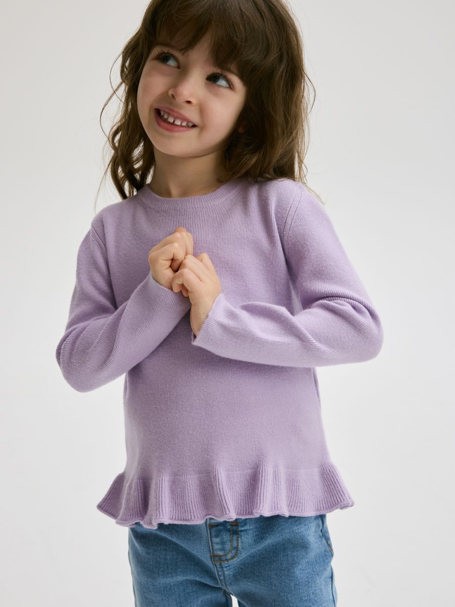 Smooth sweater with ruffle - lavender - RESERVED - 3