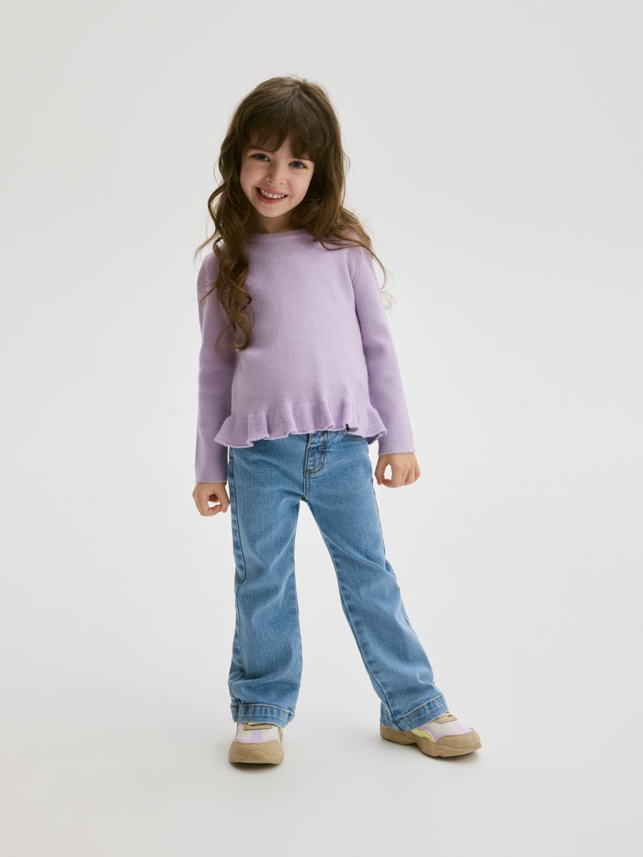 Smooth sweater with ruffle - lavender - RESERVED - 4