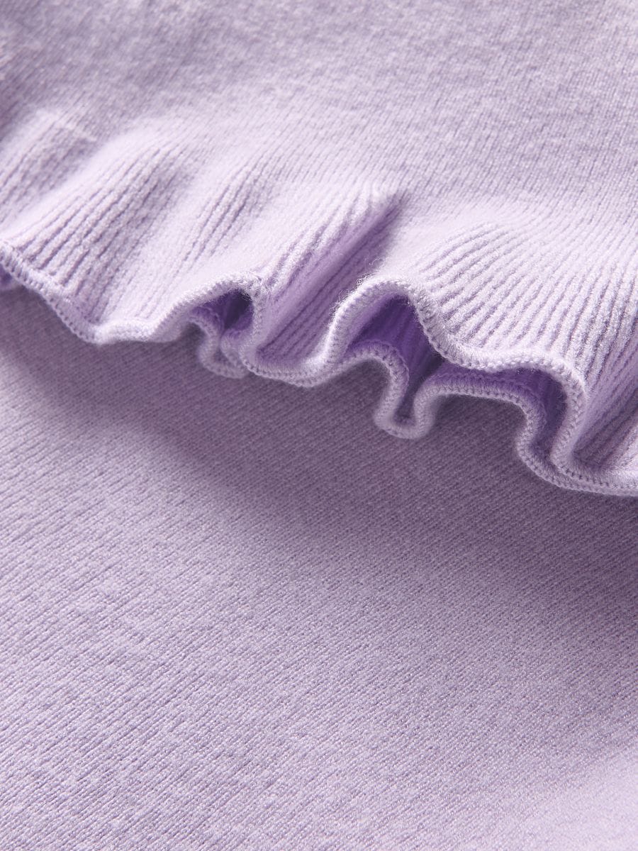 Smooth sweater with ruffle - lavender - RESERVED - 2
