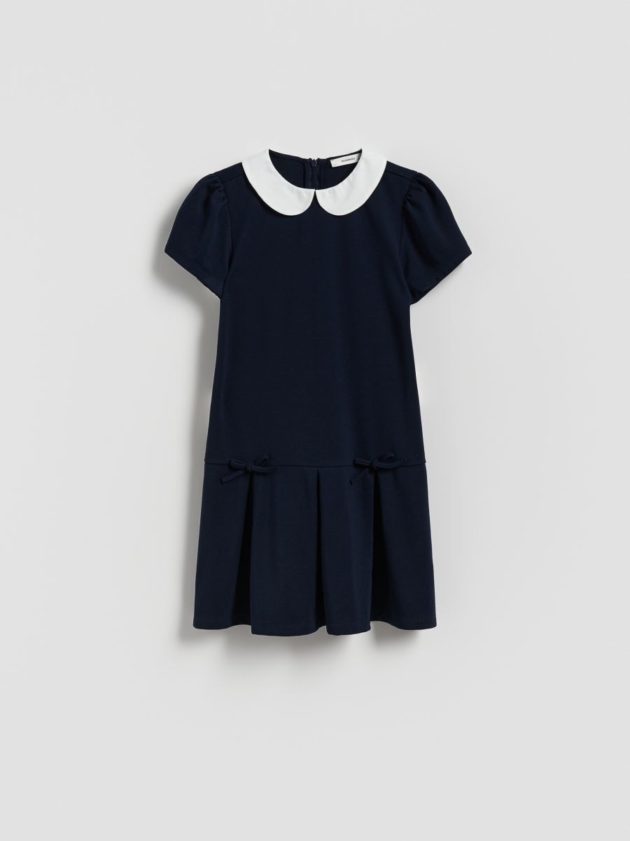 Dress with bows - navy - RESERVED