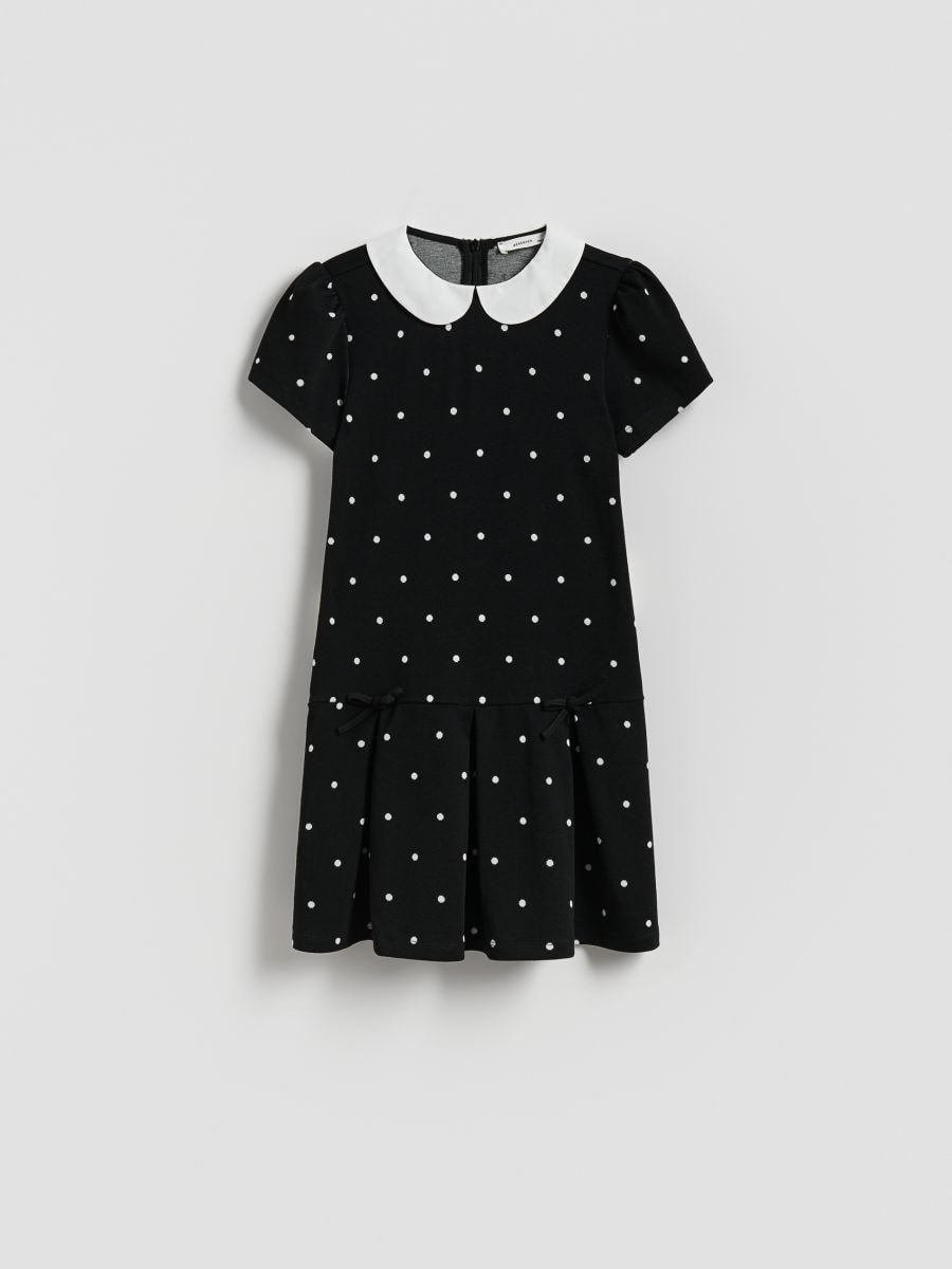 Polka dot dress - black - RESERVED
